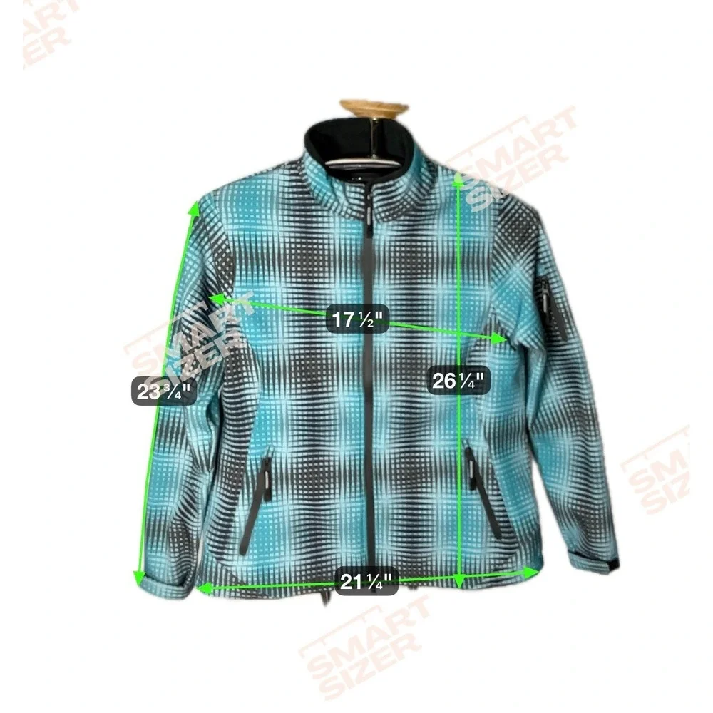 Roper Women's Softshell Jacket‎ Blue Plaid Zip Front Western Outdoor Coat XL